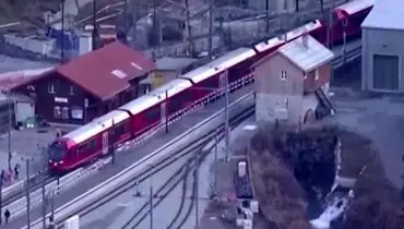 طولانی‌ترین قطار مسافربری جهان در کوه‌های آلپ+ ویدئو

