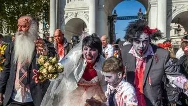 جشن زامبی‌ها در لندن وایرال شد + تصاویر