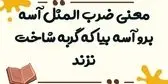 "آهسته بیا آهسته برو گربه شاخت نزند" چه معنایی دارد؟