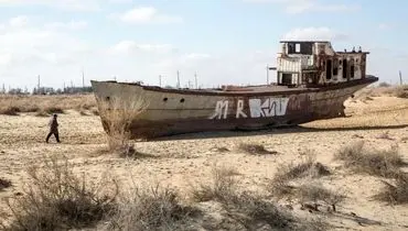 خشکسالی دریاچه آرال؛ شرق و جنوب دریاچه کاملاً محو شد
