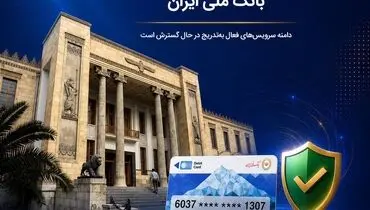 آخرین وضعیت خدمات بانک ملی ایران؛ خدمات فعال افزایش یافت و روند توسعه ادامه دارد
