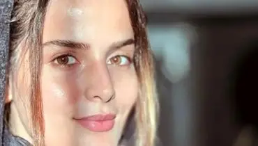 غزاله اکرمی با چادر در پشت‌صحنه سریال سوجان