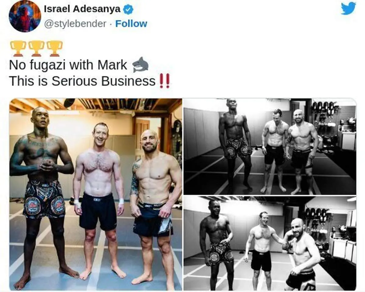 عکس جنجالی مارک زاکربرگ کنار دو قهرمان یواف‌سی