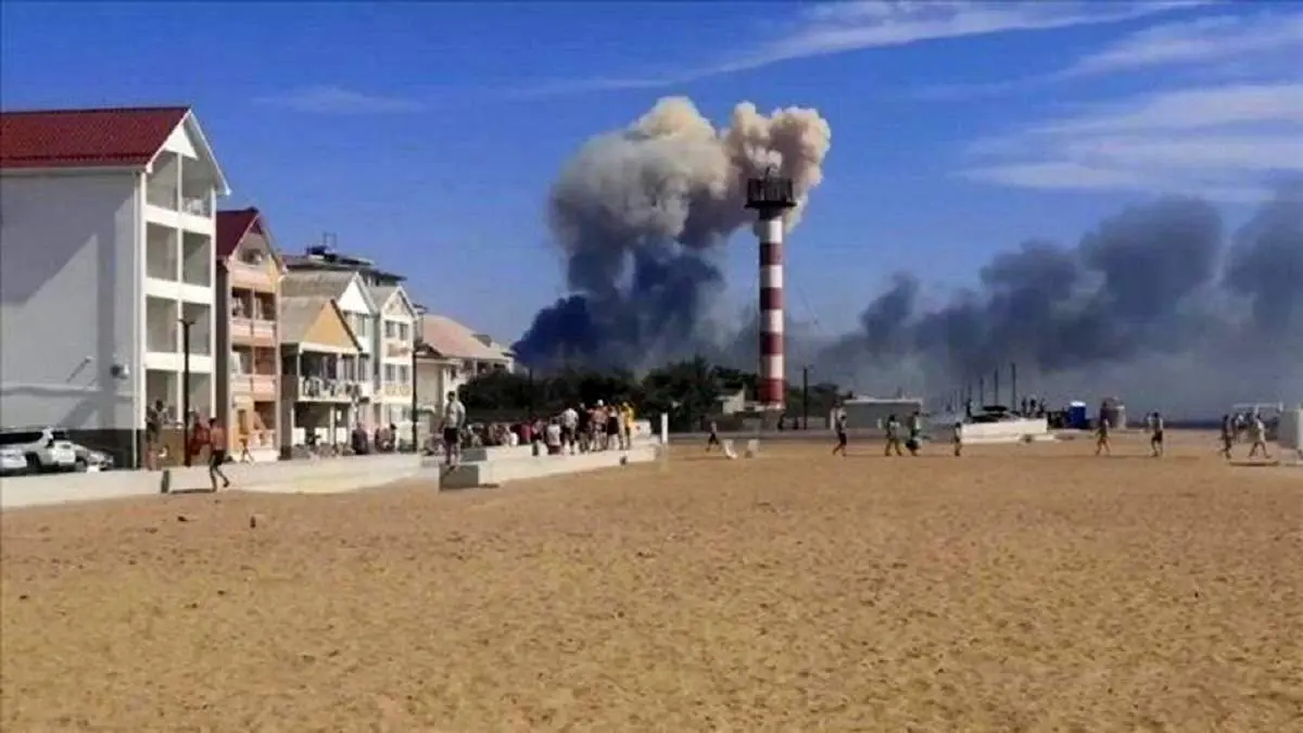 آتش سوزی در یک پایگاه نظامی ارتش روسیه در شبه جزیره کریمه