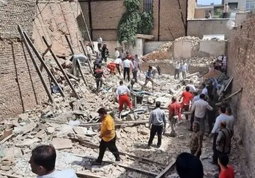 تلفات وحشتناک ریزش ساختمان درعظیمیه کرج 