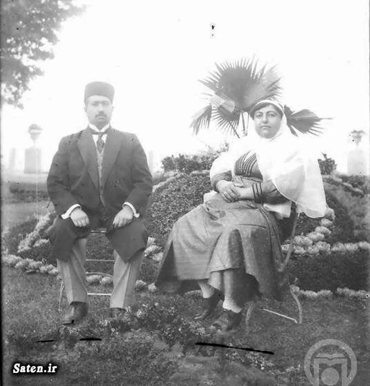 عکسی زیرخاکی از محمدعلی شاه و همسرش