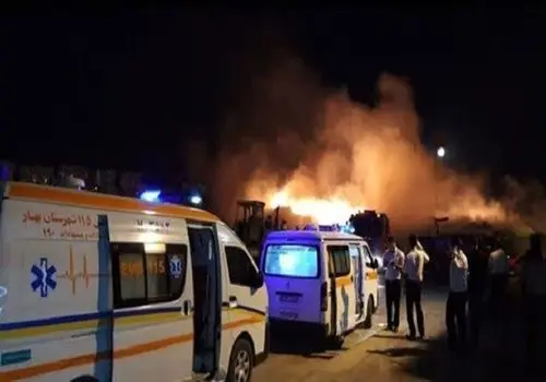 مهار آتش‌سوزی مغازه لوازم یدکی موتورسیکلت +فیلم