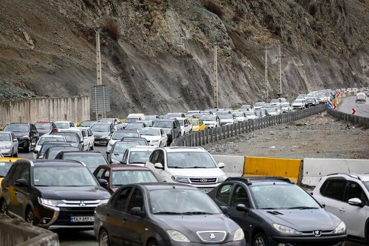 ترافیک سنگین در جاده چالوس