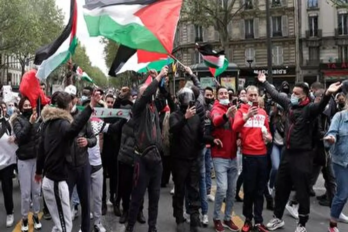 حمله پلیس فرانسه به تجمع حامیان فلسطین+ فیلم