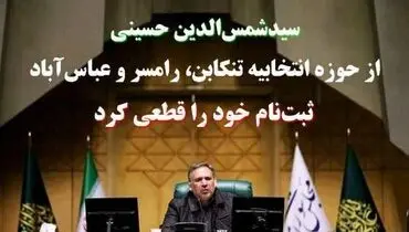ثبت نام قطعی سیدشمس‌الدین حسینی برای حضور در انتخابات مجلس