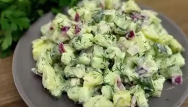طرز تهیه سالاد سیب زمینی؛ شامی فوری و سبک + فیلم