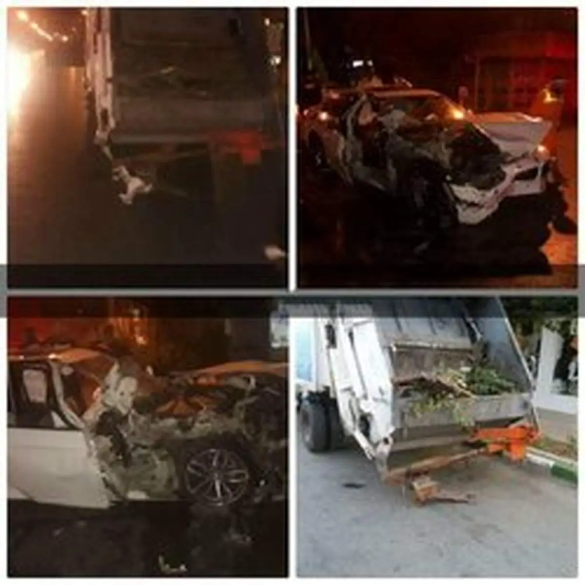 تصادف شدید بی‌ام‌ و با ماشین زباله کش+عکس