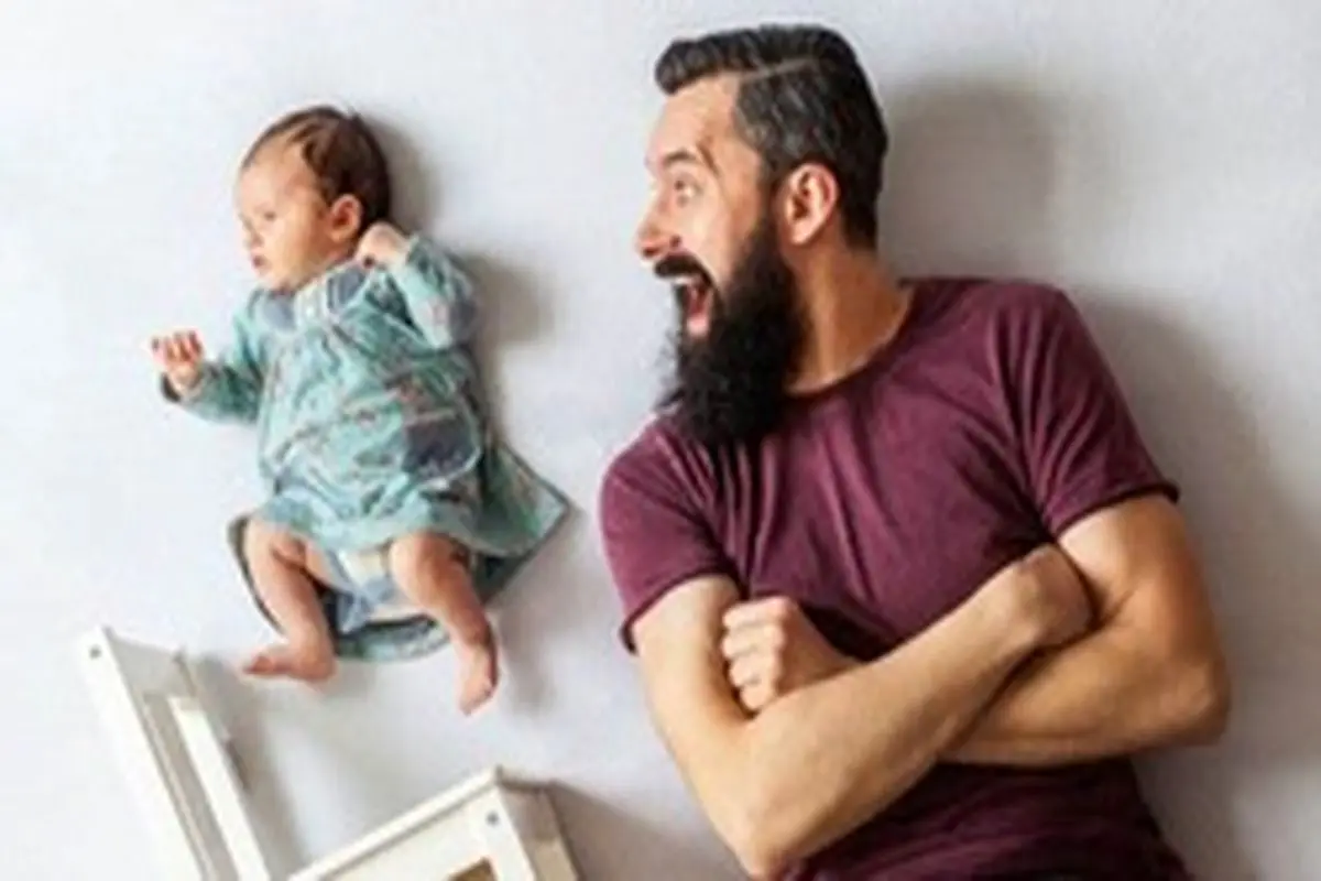 عکس‌های بامزه پدر خوش ذوق و دختر ۱ ماهه اش!