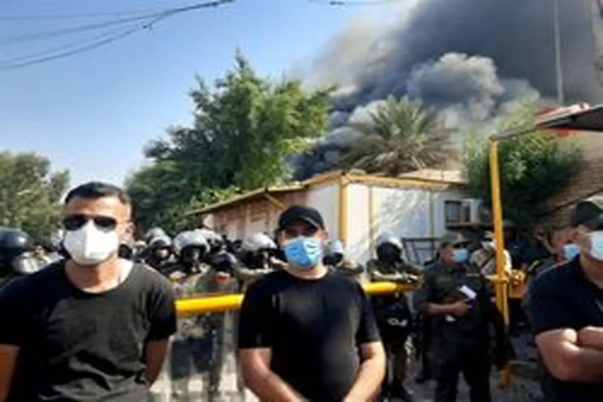 به آتش کشیدن دفتر حزب دموکرات کردستان بعد از تشبیه حشدالشعبی به داعش +عکس