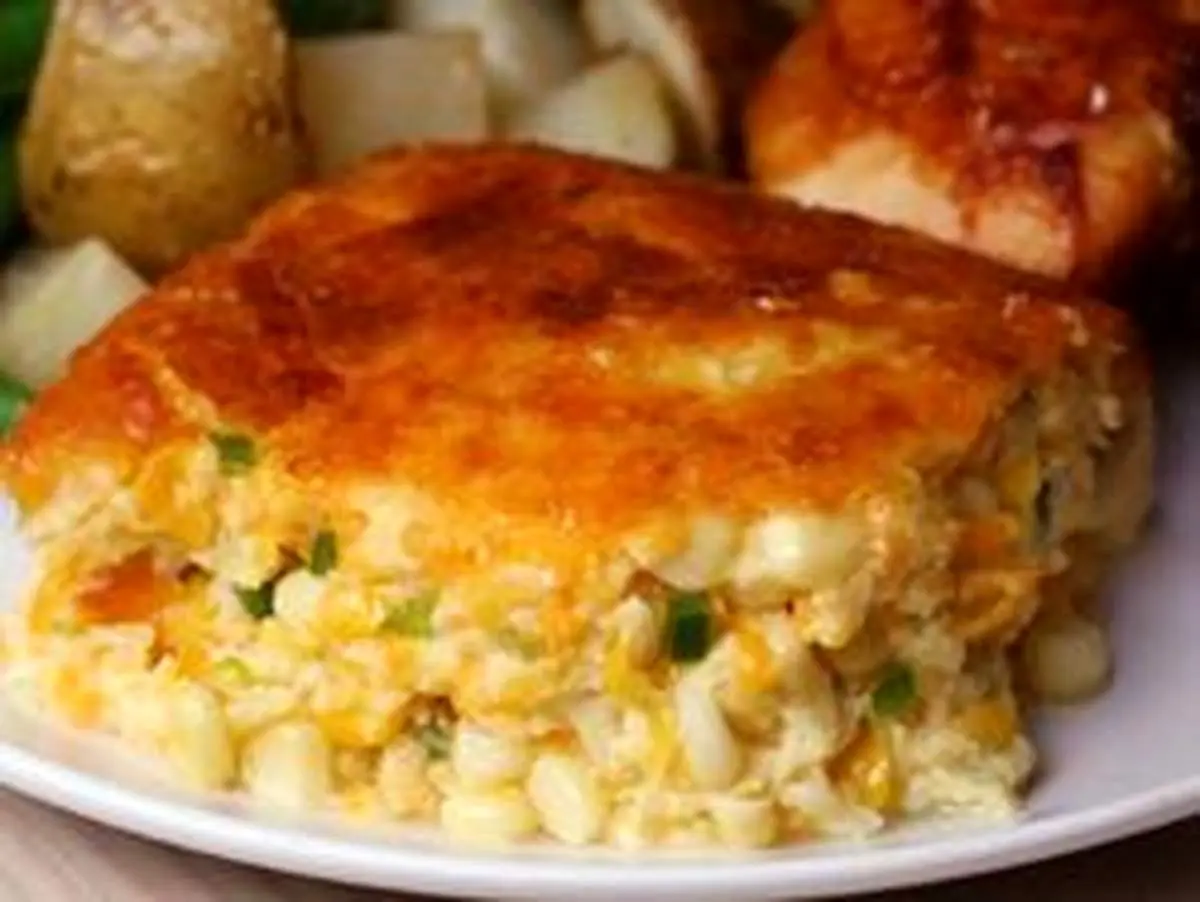 طرز تهیه پودینگ ذرت و پنیر چدار + فیلم