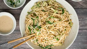 طرز تهیه اسپاگتی با کره بادام زمینی