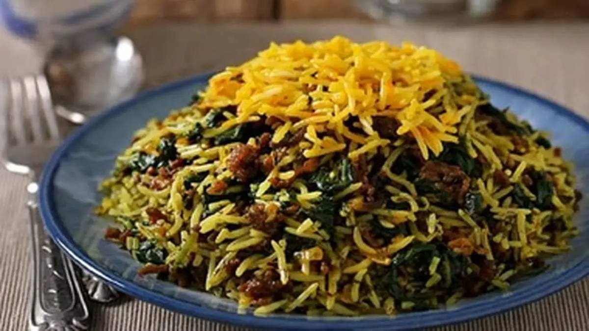 طرز تهیه اسفناج پلو با گوشت قلقلی و بدون گوشت