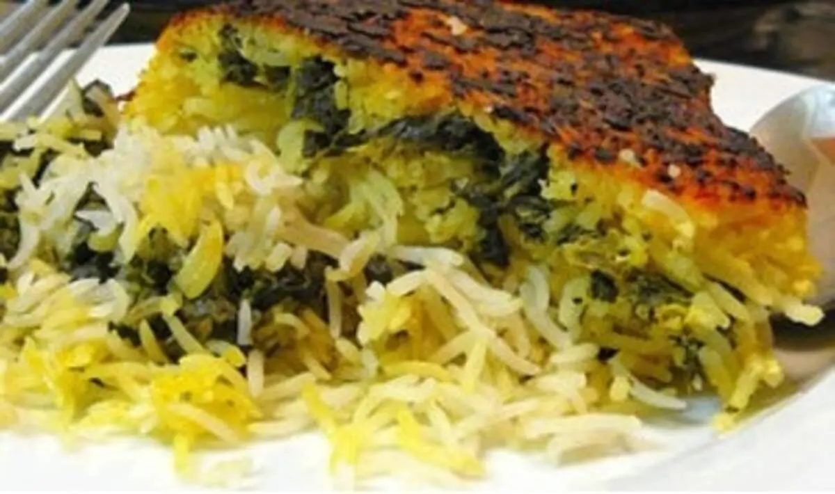 طرز تهیه ته چین اسفناج و قره قروت