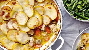 طرز تهیه خوراک مرغ و سبزیجات لذیذ در فر