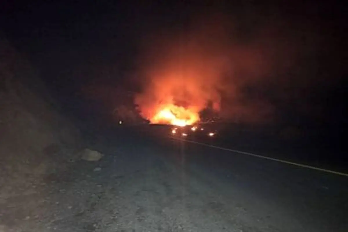 انفجار تانکر حامل بنزین جاده سنندج - سروآباد را بست