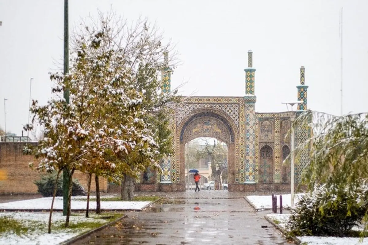 بارش برف پاییزی در قزوین