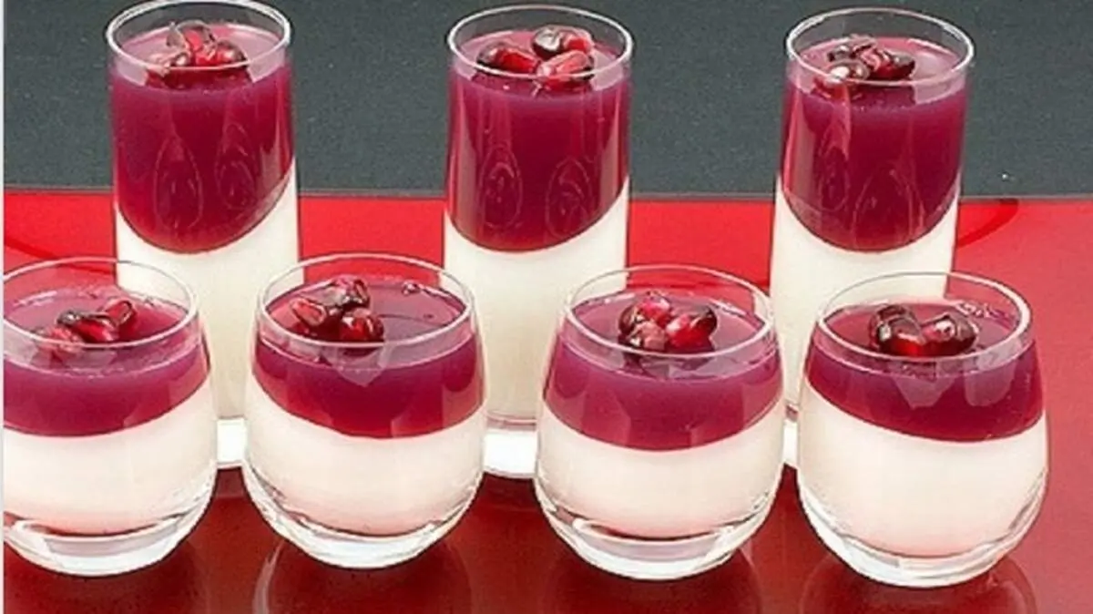 طرز تهیه دسر خوشمزه پاناکوتای انار