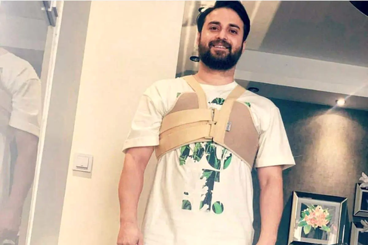 تصویری از بابک جهانبخش بعد از عمل قلب