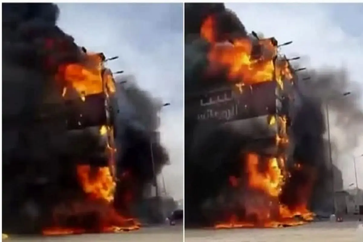 آتش‌سوزی مهیب در رستورانی در پایتخت عربستان + فیلم
