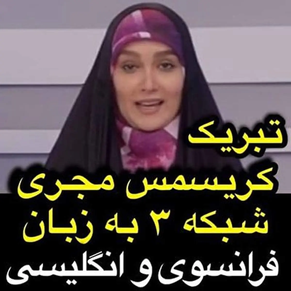تبریک کریسمس مجری شبکه سه به زبان انگلیسی و فرانسوی + فیلم