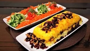 طرز تهیه ته چین کشمش و لپه سمنانی