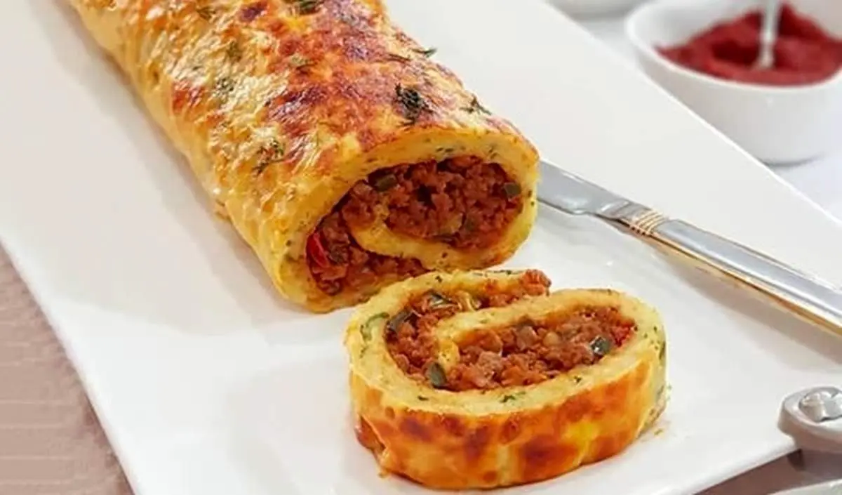 طرز تهیه رول مرغ و سیب زمینی + فیلم