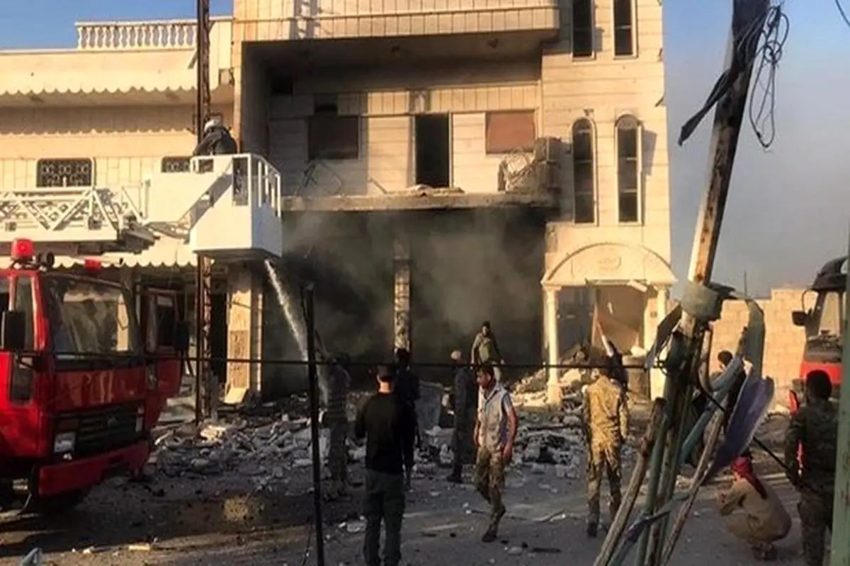 انفجار خودروی بمب‌گذاری شده در بازار تره بارِ «رأس العین» در سوریه + فیلم