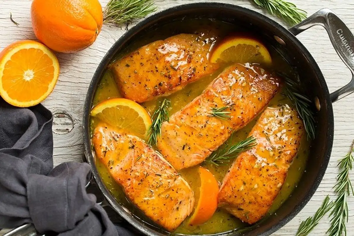 طرز تهیه ماهی سالمون با سس پرتقال لذیذ