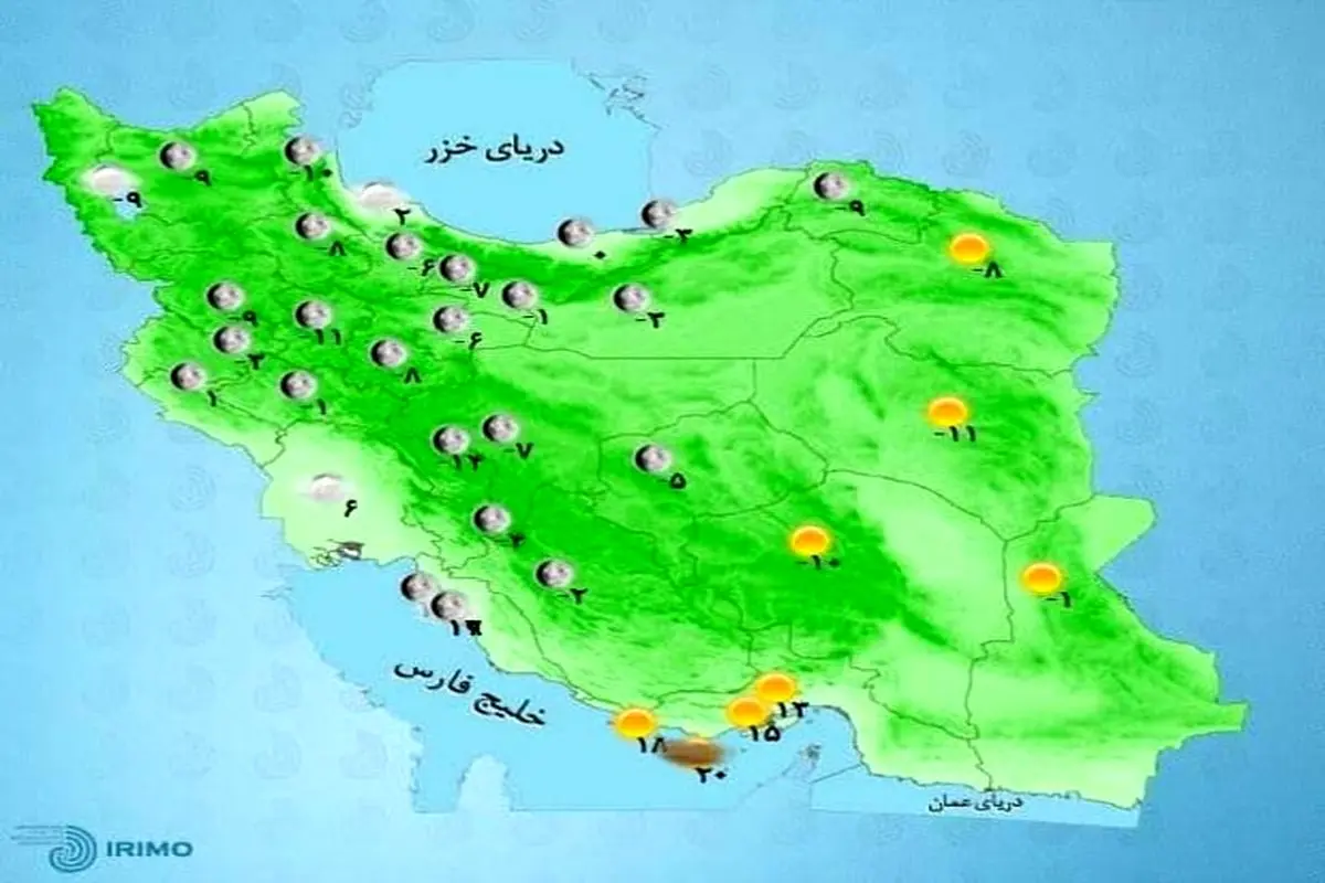 وضعیت آب و هوا، امروز ۱۸ دی ۹۹ / تداوم آلودگی هوا