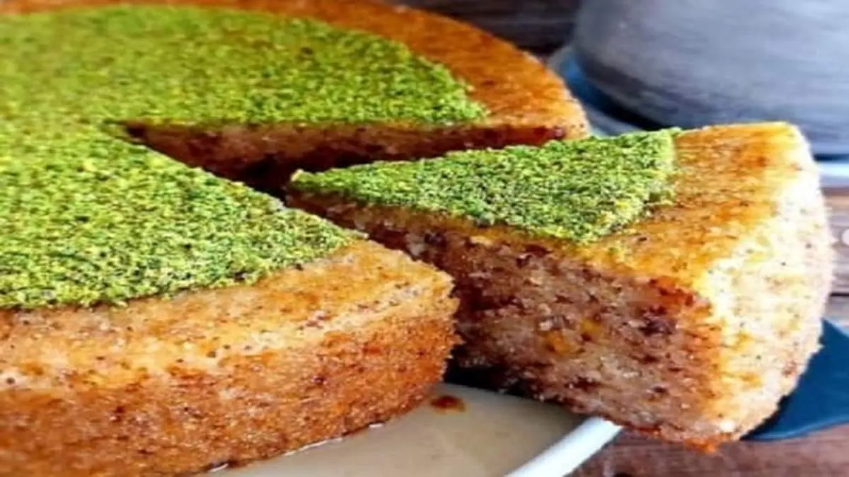 طرز تهیه کیک باقلوای گردویی