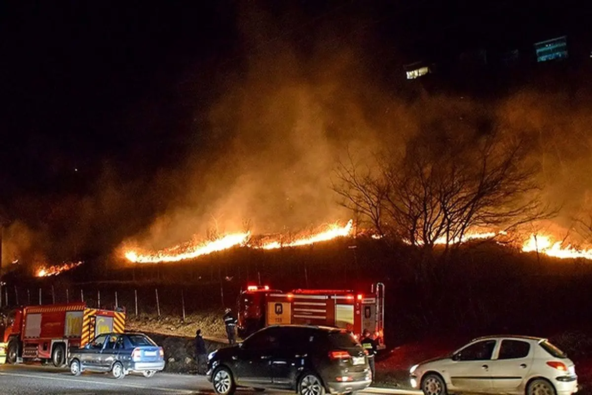 آتش سوزی در جنگل‌های نوار مرزی ایران و آذربایجان