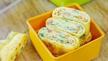 طرز تهیه رولت تخم مرغ و سبزیجات کُره ای