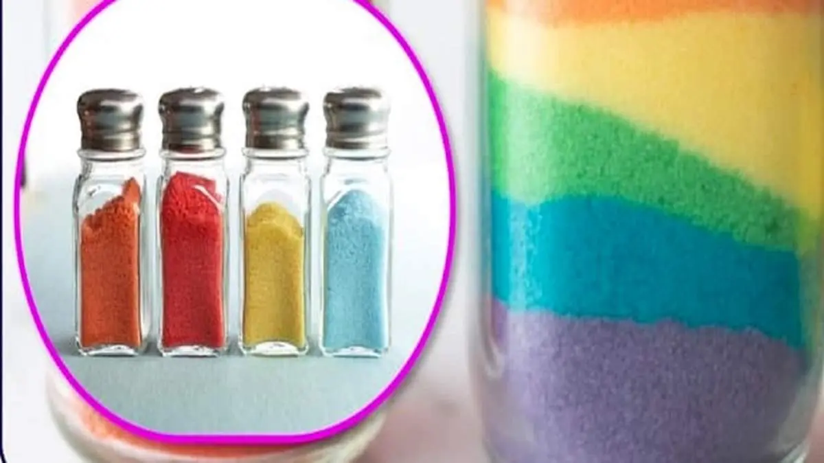 طرز تهیه نمک رنگی جذاب و تزیینی