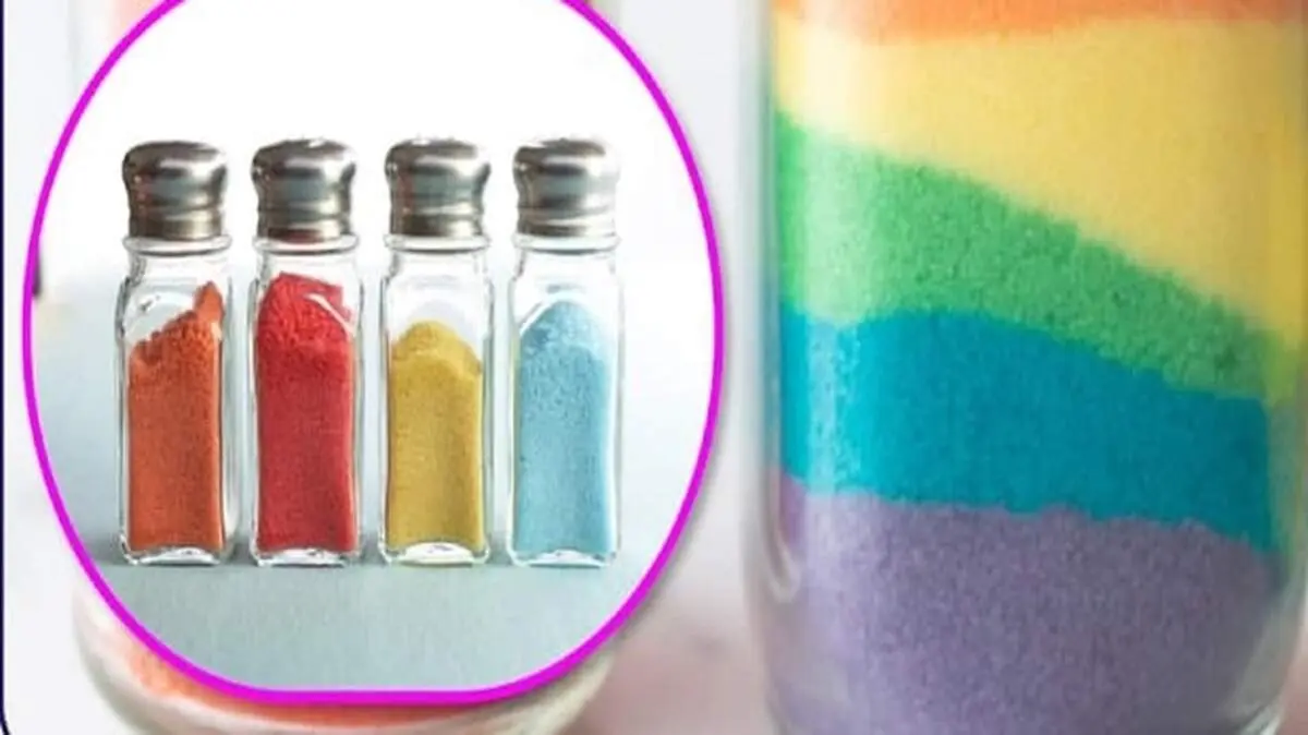 طرز تهیه نمک رنگی جذاب و تزیینی