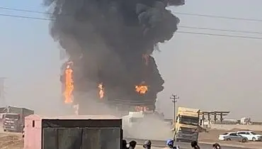 فرار مردم از انفجار و آتش سوزی در گمرک اسلام قلعه مرز ایران و افغانستان+فیلم