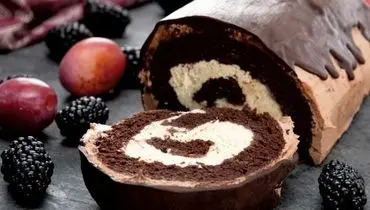 طرز تهیه رولت شکلاتی با کیک شکلاتی + فیلم