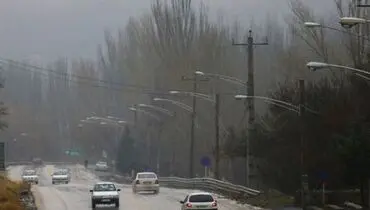 بارش برف و باران در جاده‌های ١۵ استان