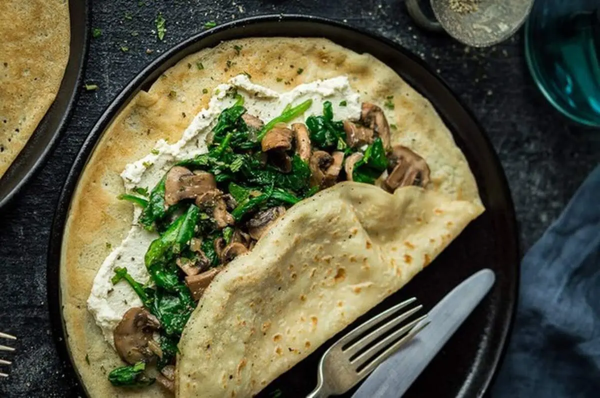 طرز تهیه کرپ پنیر و اسفناج خوشمزه