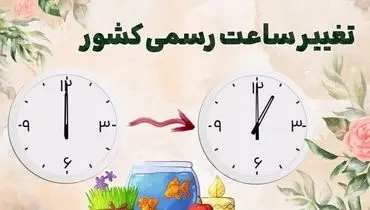 ساعت رسمی کشور یکم فروردین ماه یک ساعت به جلو کشیده می‌شود