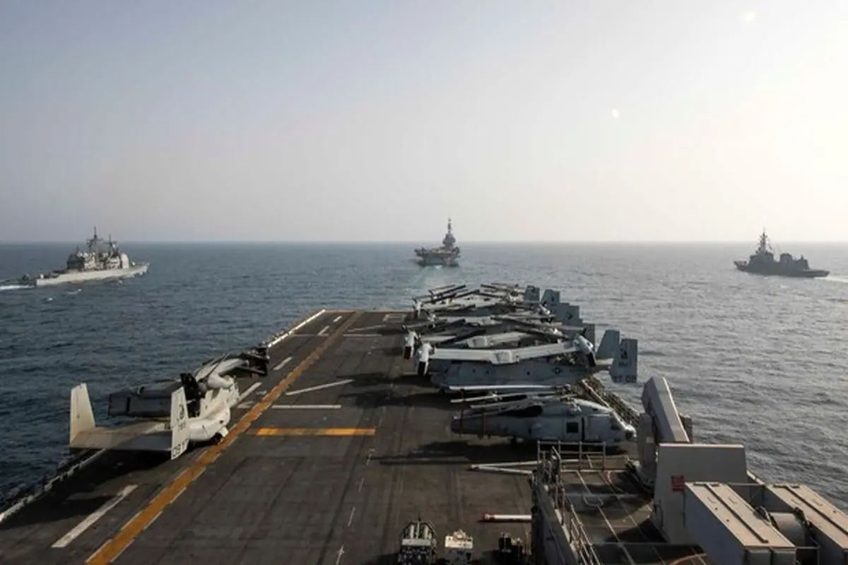 رزمایش بزرگ آمریکا با همراهی فرانسه، ژاپن و بلژیک در نزدیکی آب‌های ایران