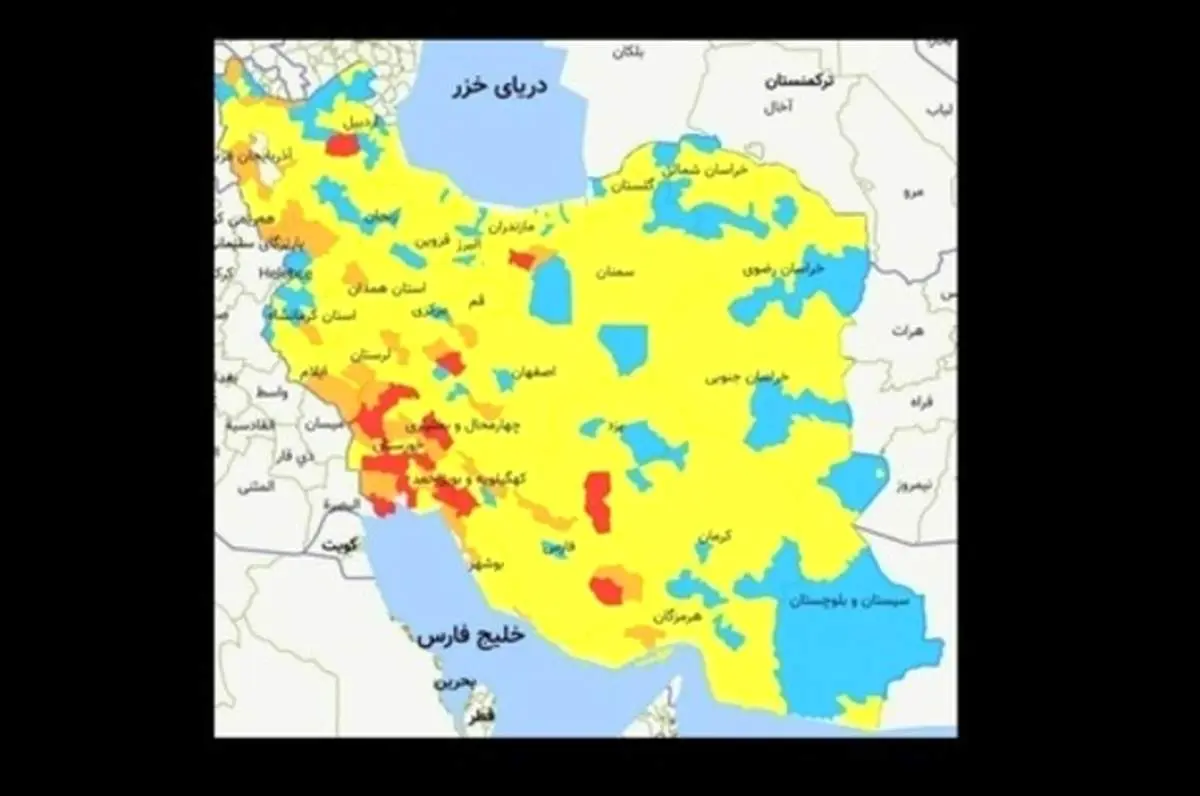 فهرست شهر‌های ممنوعه برای سفر‌های نوروزی ۱۴۰۰ در پنج فروردین ۱۴۰۰ + جدول