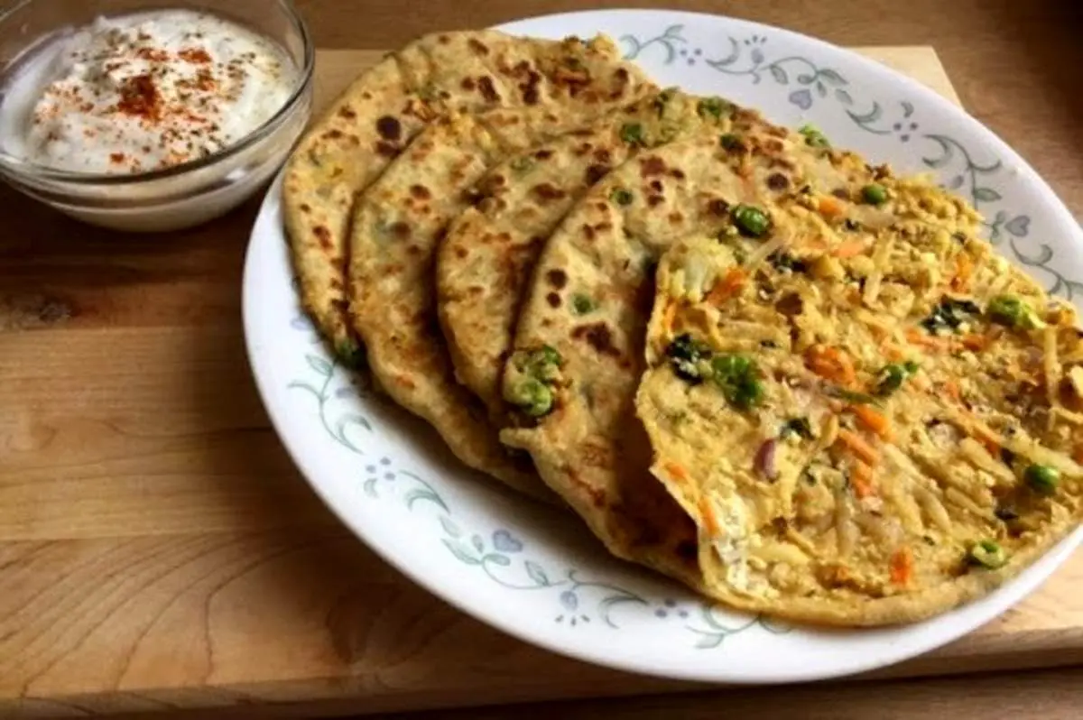 طرز تهیه پاراتای سبزیجات خوشمزه + فیلم