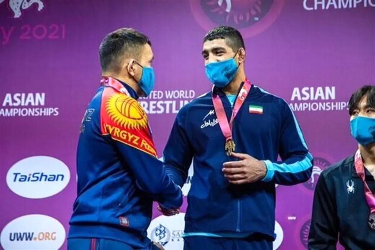 اولین مدال طلا ایران در رقابت‌های کشتی آزاد قهرمانی آسیا + فیلم