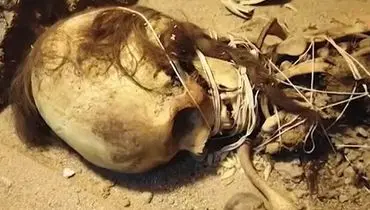 مومیایی اسکلت یک زن ۱۳۰۰ ساله در یزد + فیلم