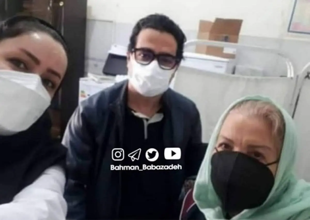 همایون شجریان و مادرش پس از تزریق واکسن+ عکس